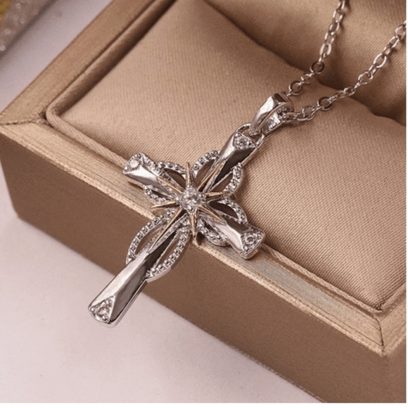 Carols Boutique Jewelry - NEW Two Tone Octagonal Cross Silver